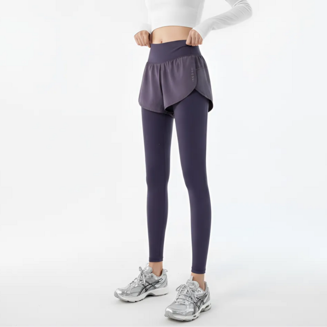 올리즌 요가 필라테스 하이웨스트 레깅스 일체형 투인원 반바지