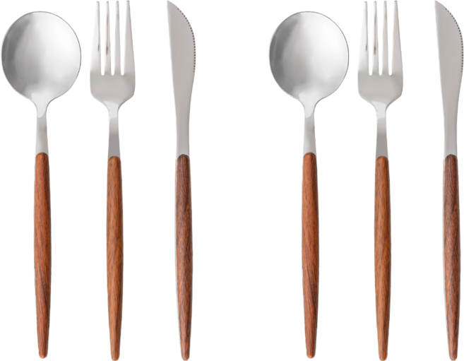 카빈스 모던 커트러리 세트, 1세트, 스푼2p+포크2p+나이프2p, 딥브라운