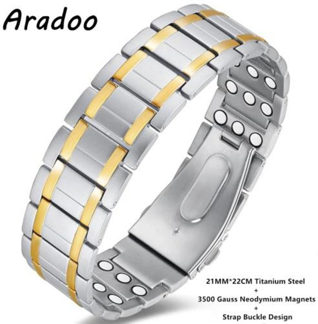 네오디뮴팔찌 에너지 활력 자석 건강 팔찌 남성용 3배 강도 3500 가우스 순수 구리, 1개, 9)J1