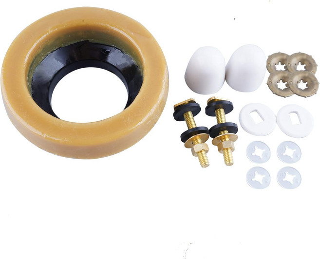 히벤트 변기 왁스 링 키트 황동 옷장 볼트 캡 PE 플랜지 및 여분의 리테이너가 있는 변기용 두꺼운 개스킷 - 냄새 방수 씰