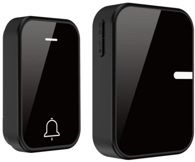EU 영국 플러그 블랙 아크릴 운동 에너지 무선 초인종 배터리 없음 방수 자체 전원 문짝 벨 38 곡, [04] Black 1 to 1, [01] 미국