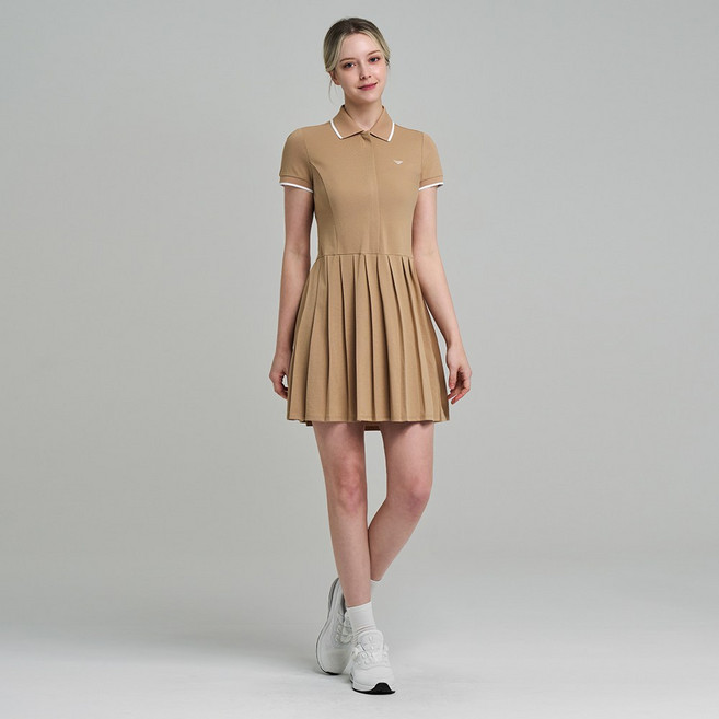 다운블로우 스포츠 기능성 골프웨어 스포티 카라 반팔 플리츠 원피스 DB9002