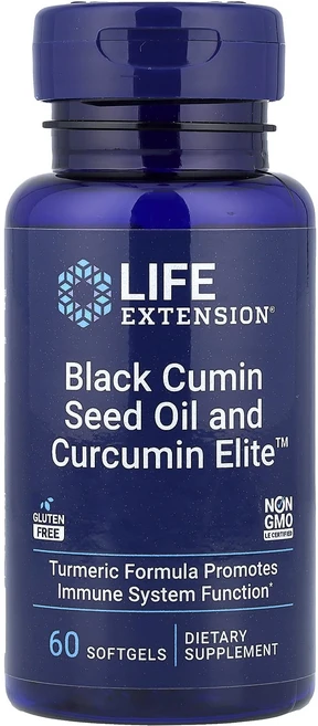 Life Extension 블랙 커민 씨오일 및 Curcumin Elite 소프트젤 60정, LifeExtension블랙커민씨오일및CurcuminE, 1개 - 쿠팡