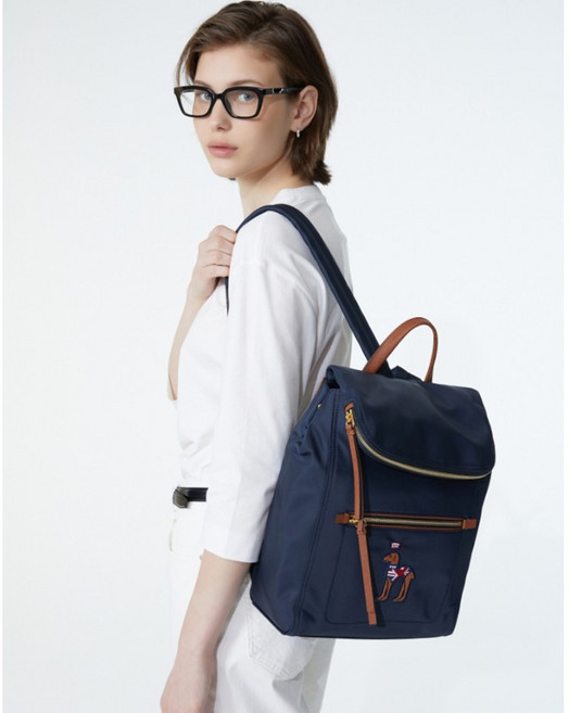 헤지스 네이비 자수장식 나일론 백팩 YMWIBA4F063N2