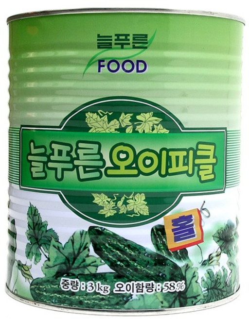 푸드올마켓_ 늘푸른 오이피클 홀 3kg, 1개