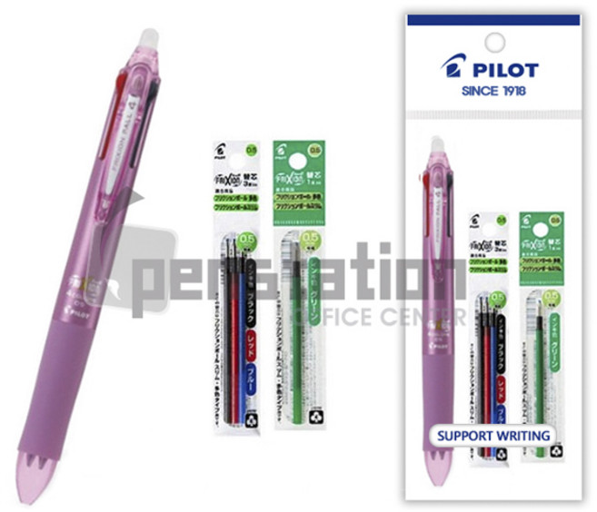 파이롯트 지워지는 볼펜 프릭션4색 / 리필 세트, 1개, 4색 핑크 1개+리필(녹1+혼합(흑1청1적1개)세트