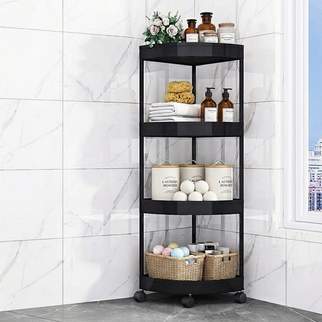 오아루 화장실 무타공 정리함 욕실 선반, 1개, 블랙