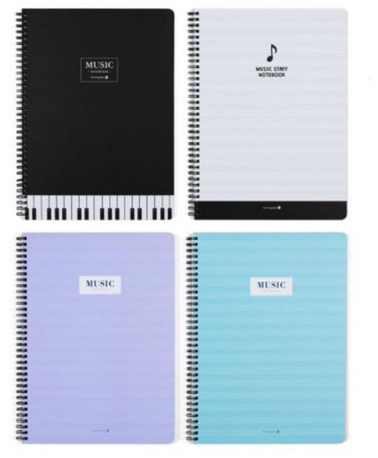 (모닝글로리)6000 하드커버 음악 스프링노트 랜덤 오선지 음악노트