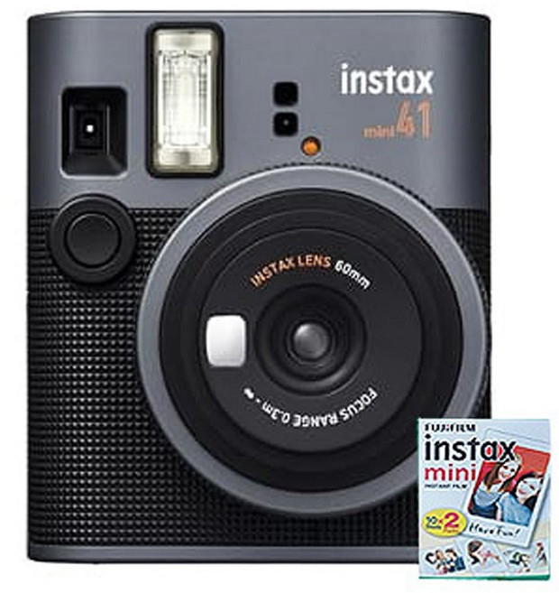 FUJIFILM mini41 拍立得 復古造型 輕巧便攜 自動曝光 王冠公司貨, 1個, 單機+雙包裝底片*1盒(共20張