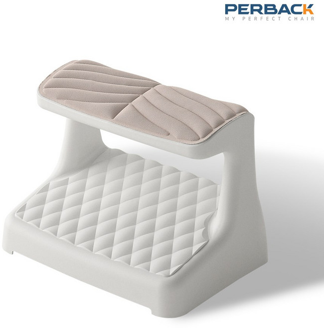퍼백 2단 발받침대 풋레스트 책상 의자 사무실 컴퓨터 다리 받침, 고급형 연베이지