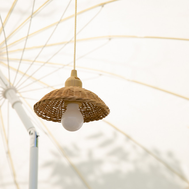 접시 라탄 전등갓 (당기는전구포함), 1개