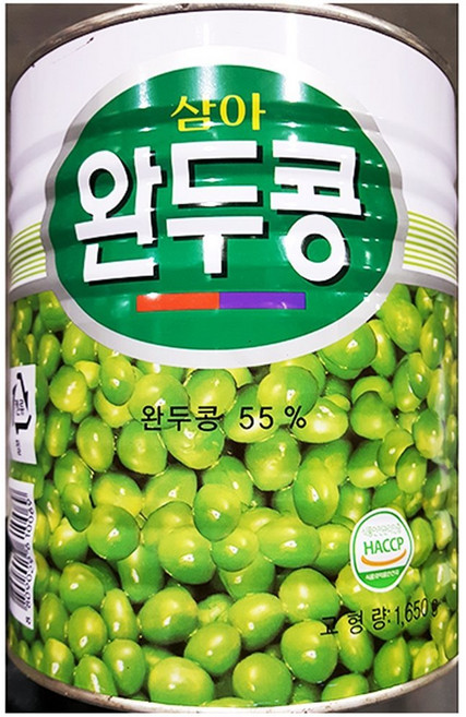 완두콩캔 (삼아 3K)X6 완두콩깡통/완두콩통조림/완두콩캔/통조림, 6개, 3kg