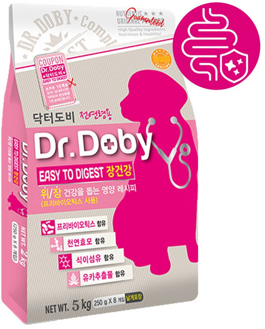 닥터도비 이지투다이제스트 강아지 장건강 기능성 사료, 5kg, 1개, 장건강/유산균