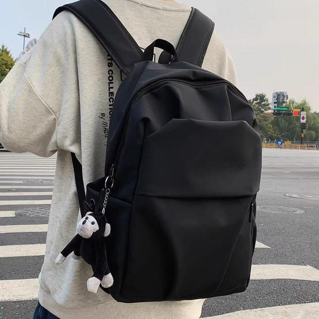 good 量防水尼龍布雙肩包大學生書包男士褶皺休閒旅行電腦揹包