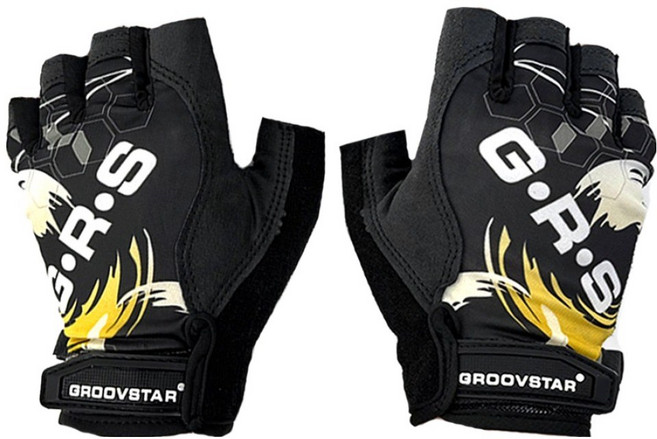 그루브스타 제코 GRS MTB 자전거 충격방지 마클 스포츠 반장갑 양손착용 세트, 블랙, 1세트