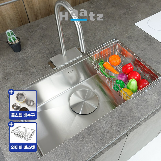 하츠 HZ-Q8305SFA 올스텐배수구 프리미엄 사각볼 언더싱크 언더볼 사각싱크볼, 1개