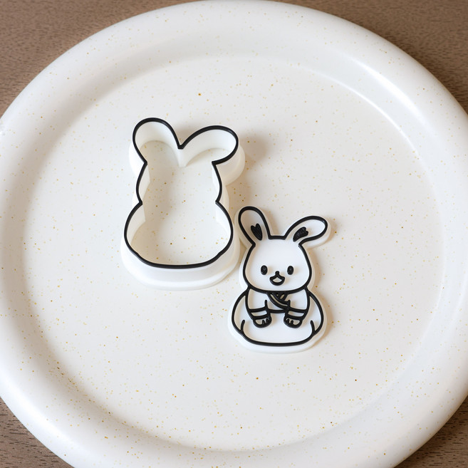 절하는 다람쥐 토끼 동물 명절 쿠키틀 쿠키커터, 1개, 1. 절하는토끼