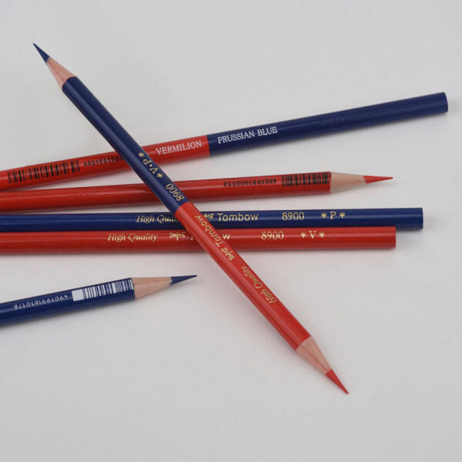 아트박스/원더스토어 [톰보] 8900 연필 미술용 전문가용 레드 블루 낱자루, 1. V
