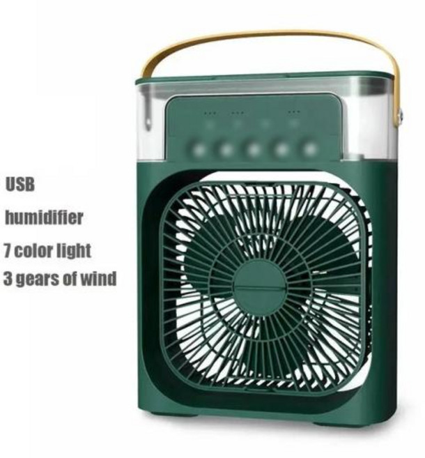 해외 구매대행 안내 샤오미 휴대용 3 in 1 선풍기 에어컨 가정용 소형 에어 쿨러 LED 야간 조명 공기 조절 가정용 팬 유의 사항, 3) Green, 3) green