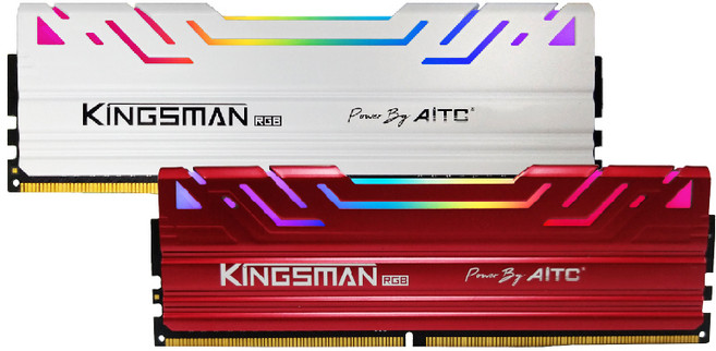 AITC 艾格 KINGSMAN RGB 電競雙通道 DDR4 16GB(8GBx2) 3200MHz 電競記憶體, 白色+紅色, 1套