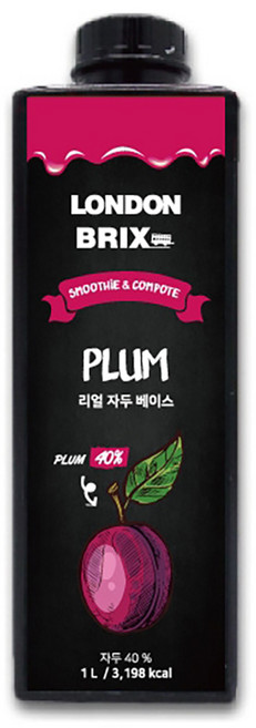 런던브릭스 블랙라벨 리얼 자두 베이스 농축액, 1L, 6개