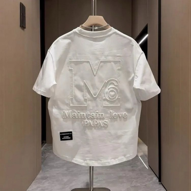 AREVI여름 남성 반팔티 루즈핏 패션 캐주얼 라운드 티셔츠