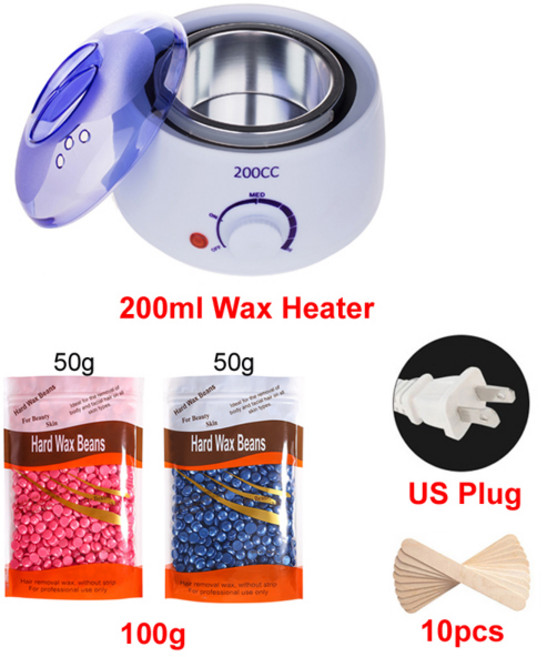 제모 담그기 파라핀 냄비 및 나무 스틱 키트 용 히터 따뜻한 기계, 03 035-W-US-100g, 1개