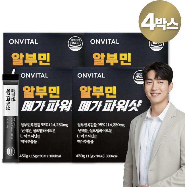 프리미엄 오한진의 백세알부민 온비탈 마시는 고함량 알부민 액상 진액스틱, 450g, 4개