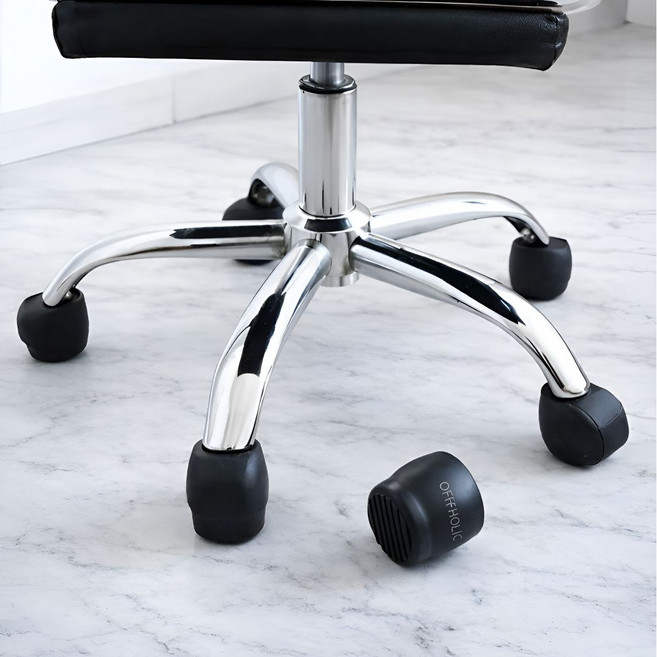 OFFHOLIC 의자바퀴 고정캡 소음방지 밀림방지, 6개, 블랙