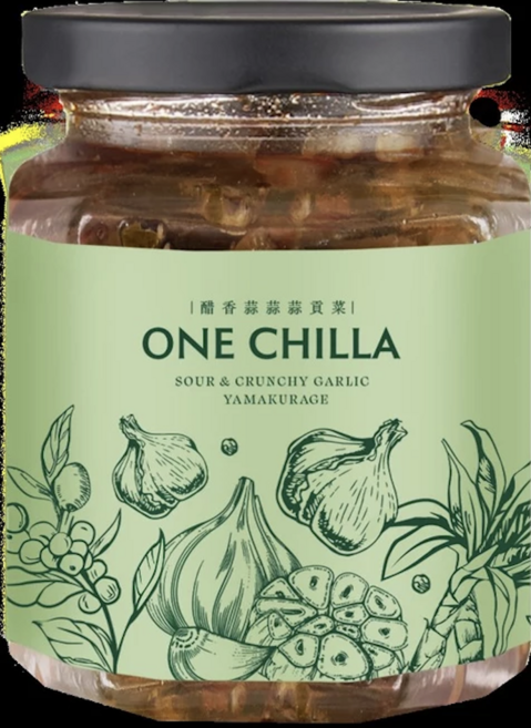 ONE CHILLA 醋香蒜蒜貢菜 酸脆蒜頭山葵, 260g, 1個