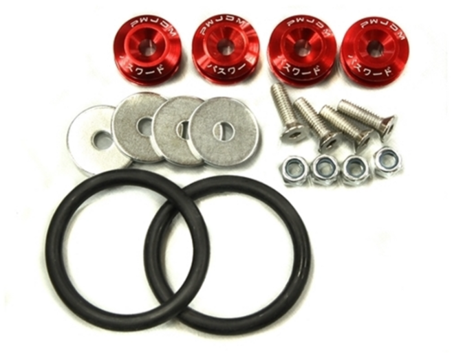 자동차 범퍼고리 휀다고리 싱브라켓 에어댐고리 에어댐 에어로파츠 본넷고리 후드핀, 원형타입(레드)