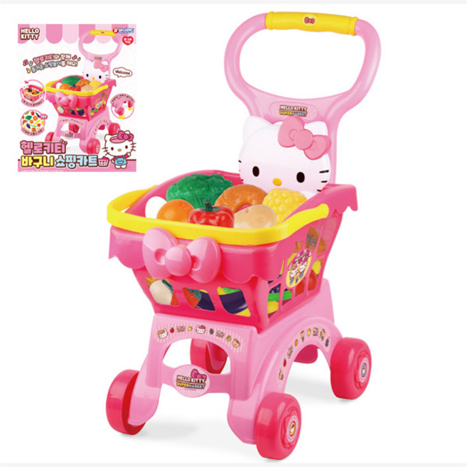 바니랜드 헬로키티 바구니 쇼핑카트, 1개, 혼합색상