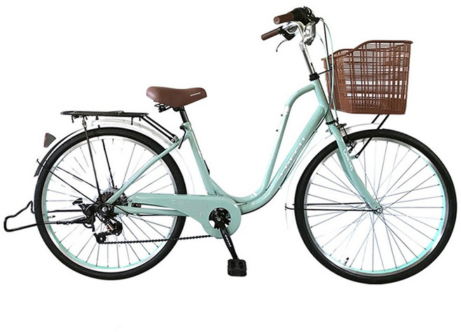 [지멘스 자전거] 여성 자전거 프레쉬 클래식 자전거 24인치 26인치 7단변속 스테인리스볼트 알루미늄 핸들, 150cm, 1개, [미조립]프레쉬24인치_민트/화이트