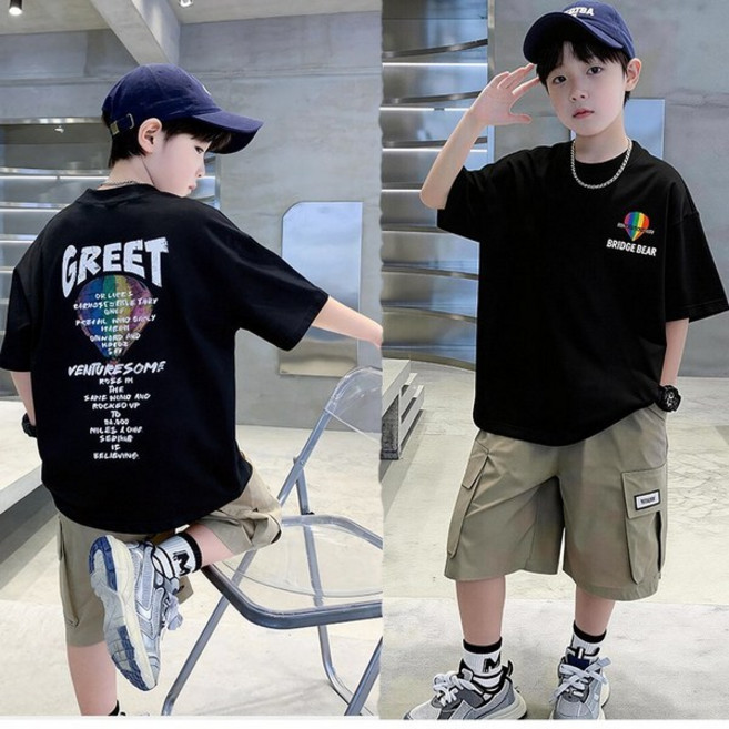 키즈목마 남아 여름 반팔 반바지세트 상하복 초등학생 주니어 트레이닝복 카고바지 운동복 열기구 883