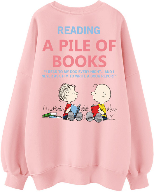 피너츠 독서찰리 특양맨투맨