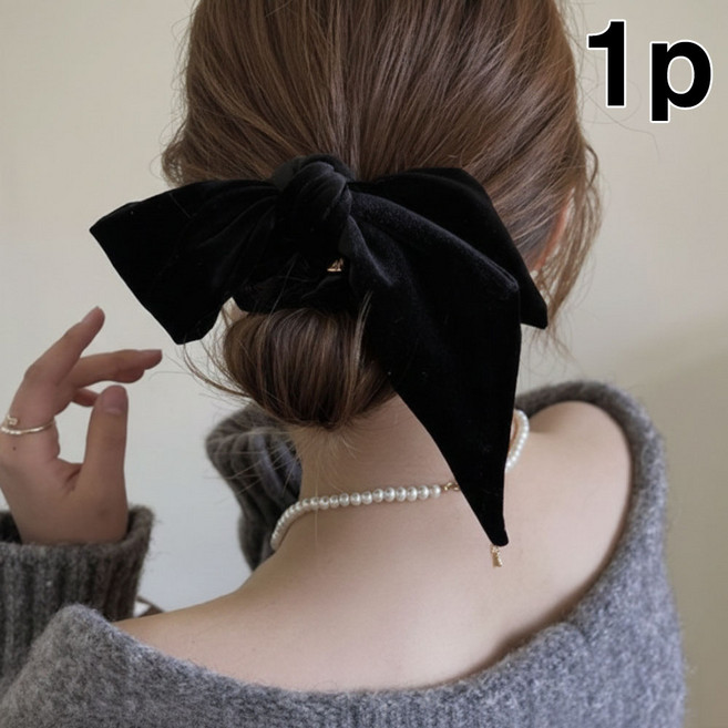 은꽃밴드 벨벳 리본 헤어 곱창 밴드 머리끈 슈슈