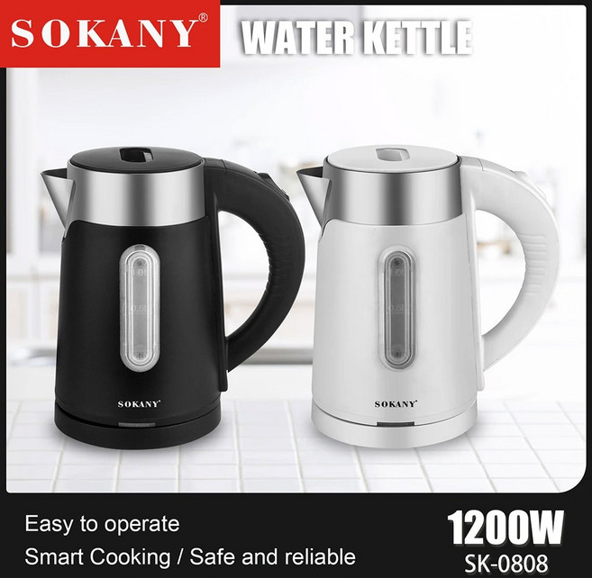 가정용 전기 주전자 가열 자동 차단 및 건조 보호 1200W 초고속 끓임 1리터 용량, 3) random 색상 - AU