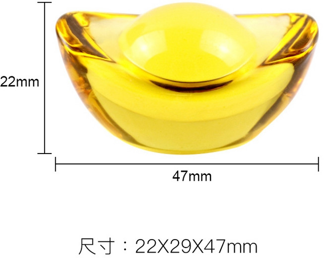 霸龍紋琉璃元寶 招財擺飾, 1個, 金透明, 金透明