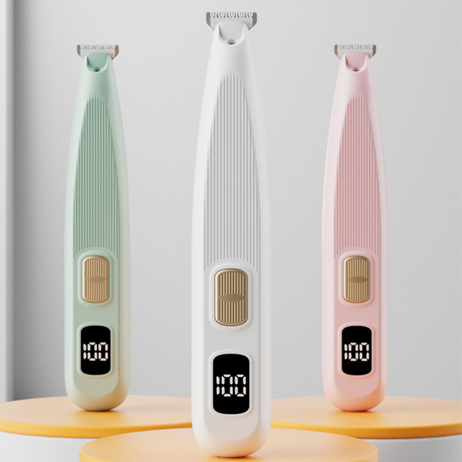 寵物專用靜音剃毛器 貓狗腳底修剪電推剪, 白色 液晶顯示, 1個