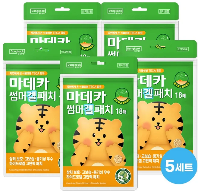 동국제약 썸머 겔 패치 18매 상처보호 의약외품 하이드로겔 여름 야외활동 필수템 썸머패치, 5개 - 쿠팡