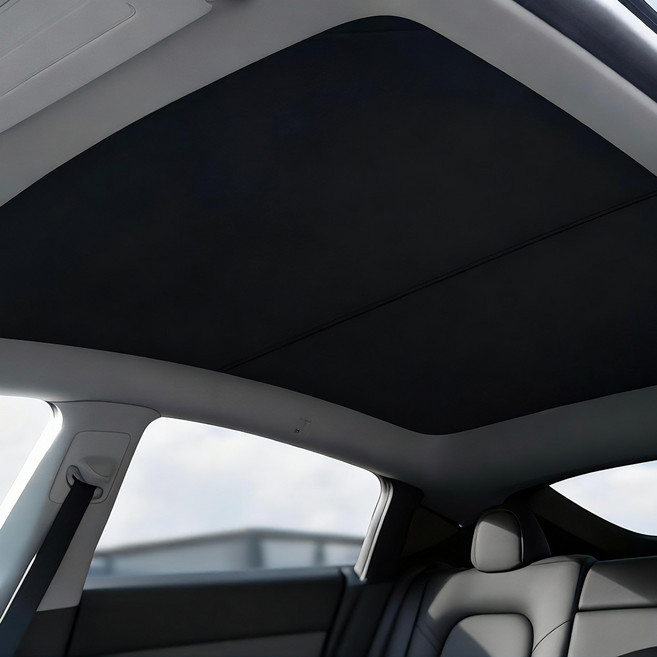 테슬라 파노라마 선루프 썬쉐이드썬쉐 차광 커버 - 무더위 차단 차단자외선 차단 차양판2021-2024년형 모델Y/모델3 하이랜드전용, 블랙, Model Y