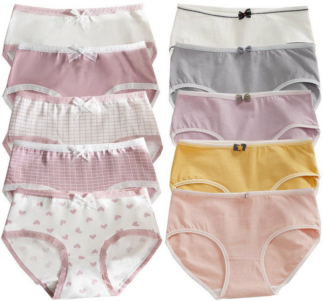 IEDUOS 여성 순면 주니어 여학생 여자 청소년 팬티 데일리 요일팬티 속옷 10종세트