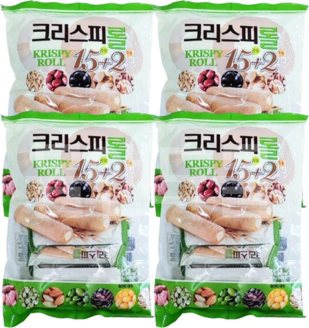 크리스피롤그레인롤15곡2견과 180g, 4개 - 쿠팡