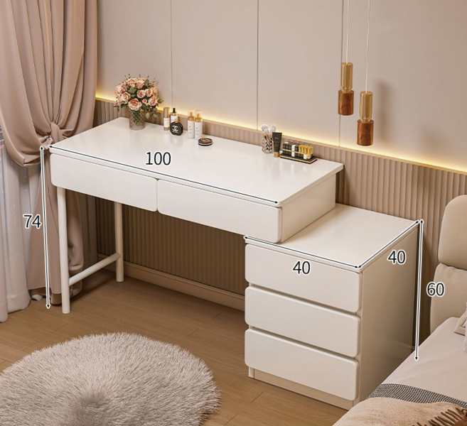 멀티수납 화장대 협탁 일체형 확장형 북유럽 인테리어 가구