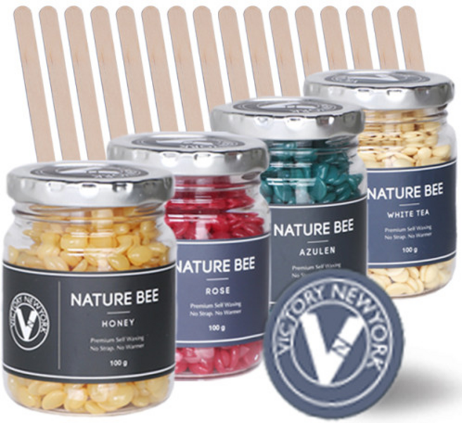 빅토리뉴욕 네이처비 페이스&바디 올인원 셀프왁싱 브라질리언 비키니라인 인중 겨드랑이 팔다리 셀프제모왁스 비즈왁스 하드왁스, 4. 네이처비 올인원 400g+스패출러, 1개