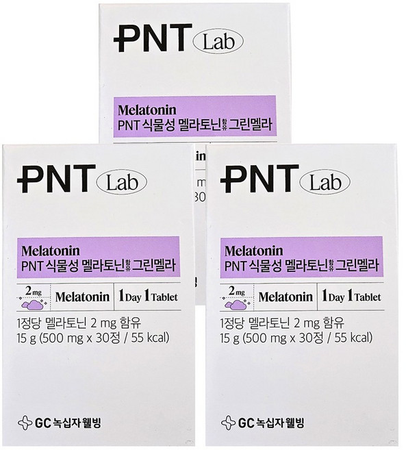피엔티 GC녹십자웰빙 식물성 멜라토닌 함유 그린멜라, 3개, 30정