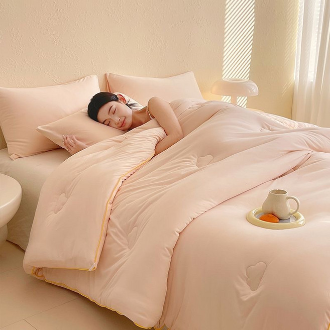 Coora 사계절 항균 알러지케어 니트코튼 통기성 부드러운 워셔블 차렵이불