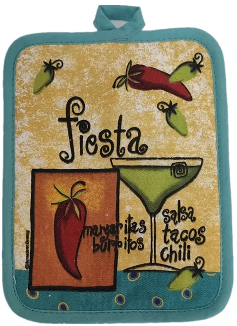 사각형 냄비 거치대 컬러풀 프린트 코튼 내열성 팟홀더 패드 테이블 플레이스매트 17x22cm 1 개, 01 22x17cm, 18 Style 7