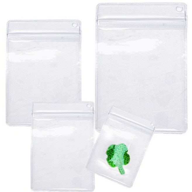 10개) 미니 투명 pvc 지퍼 파우치 액세서리보관 미니 방수지퍼백
