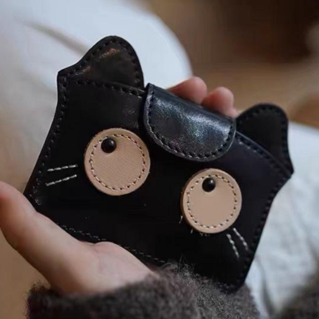 미로제로 초경량 슬림 고양이 미니 카드지갑